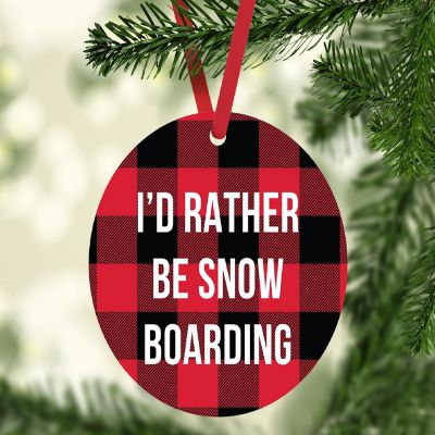 MDF Wood Ornament  Rather Be Snowboard Image 1