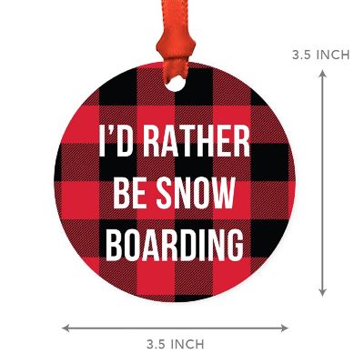 MDF Wood Ornament  Rather Be Snowboard Image 2
