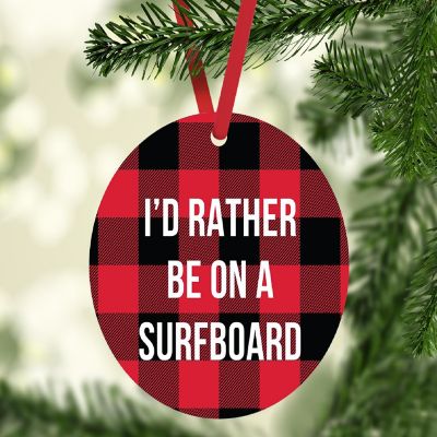 MDF Wood Ornament  Rather Be Surfboard Image 1