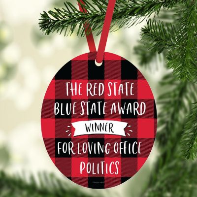 MDF Wood Ornament  Red/Blue State Award Image 1