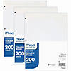Mead Notebook Filler Paper, College Ruled, 200 Sheets Per Pack, 3 Packs Image 1