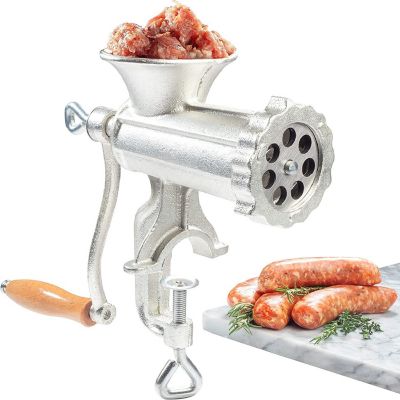 Meat Grinder with Tabletop Clamp & 2 Cutting Disks, Cast Iron Heavy Duty Sausage Maker and Manual Meat Mincer - Make Homemade Burger Patties, Ground Beef and Mo Image 1