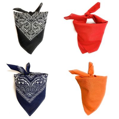 Mechaly 6 Pack Soft Polyester Scarves Neckerchief - Bulk Wholesale (Mix Solid and Paisley) Image 1