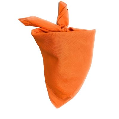 Mechaly 6 Pack Soft Polyester Scarves Neckerchief - Bulk Wholesale (Plain Orange) Image 1
