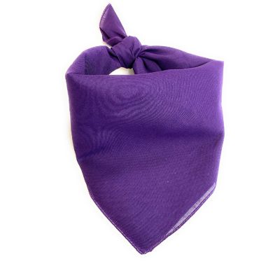 Mechaly 6 Pack Soft Polyester Scarves Neckerchief - Bulk Wholesale (Plain Purple) Image 1