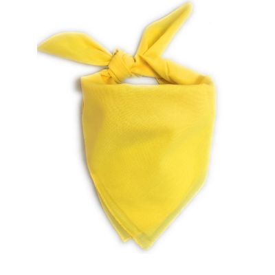 Mechaly 6 Pack Soft Polyester Scarves Neckerchief - Bulk Wholesale (Plain Yellow) Image 1