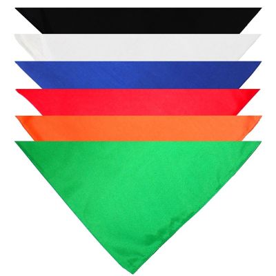 Mechaly 6 Pack Solid Polyester Dog Neckerchief Triangle Bibs  - Extra Large (Hot Pink) Image 1
