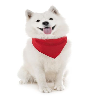 Mechaly Dog Plain Cotton Bandanas - 3 Pack - Scarf Triangle Bibs for Small & Large Puppies, Dogs and Cats (Red) Image 1