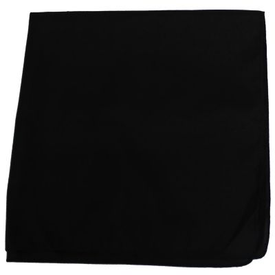 Mechaly Plain 100% Cotton X-Large Bandana - 27 x 27 Inches (Black) Image 1