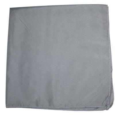 Mechaly Plain 100% Cotton X-Large Bandana - 27 x 27 Inches (Grey) Image 1
