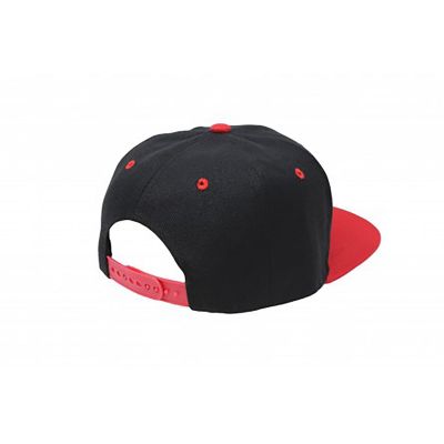 Mechaly Snapback Cap Hat Flatbrim Adjustable (Black & Red) Image 1