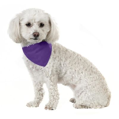 Mechaly Solid Cotton Dog Bandana Triangle Bibs - Small and Medium Pets (Purple) Image 1