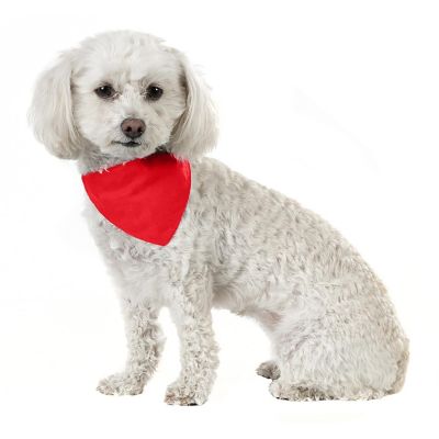 Mechaly Solid Cotton Dog Bandana Triangle Bibs - Small and Medium Pets (Red) Image 1