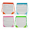 Medium Bright Color Trim Transparent Drawstring Bags - 12 Pc. Image 1