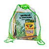Medium Bright Color Trim Transparent Drawstring Bags - 12 Pc. Image 2