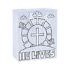 Medium Color Your Own He Lives Gift Bags - 12 Pc. Image 1