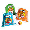 Medium Jesus Has My Back Drawstring Bags - 12 Pc. Image 1