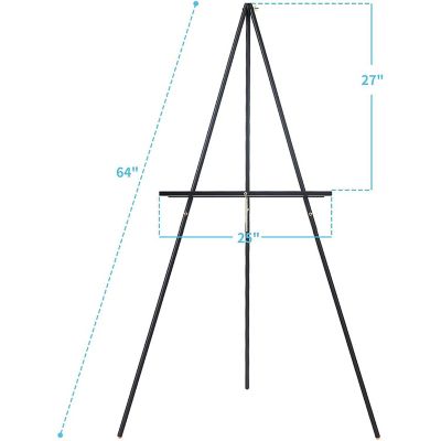 MEEDEN Beech Wood Display Wedding Easel Stand, Max Height 64'' Holds Up to 40"/11lb, Walnut Wooden A-Frame Tripod Studio Artist Floor Easel Image 2