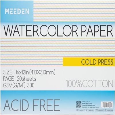 MEEDEN Watercolor Paper Pad 20 Sheets Image 1