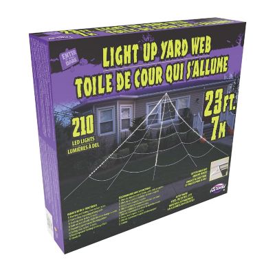 Mega 24 Foot Light-Up 210 LED Yard Web Halloween Decor Image 1