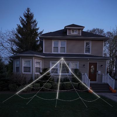 Mega 24 Foot Light-Up 210 LED Yard Web Halloween Decor Image 1
