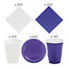 Mega Bulk 1973 Pc. Purple &amp; White Disposable Tableware Kit for 240 Guests Image 2