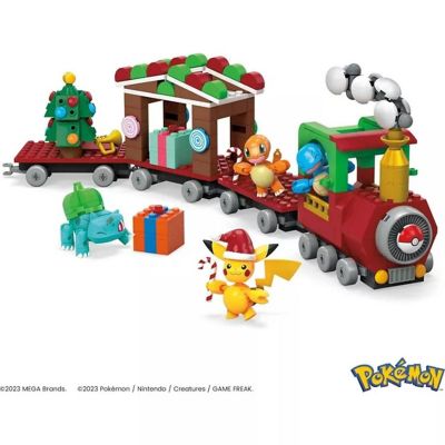 MEGA Pok&amp;#233;mon Building Toys Set Holiday Train with 373 Pieces, 4 Articulated and Poseable Characters and Surprises Image 1