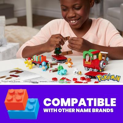 MEGA Pok&amp;#233;mon Building Toys Set Holiday Train with 373 Pieces, 4 Articulated and Poseable Characters and Surprises Image 2