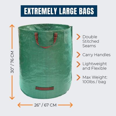 Mekkapro - 3-Pack 72 Gallons Garden Bag - Reusable Yard Waste Bags Image 1