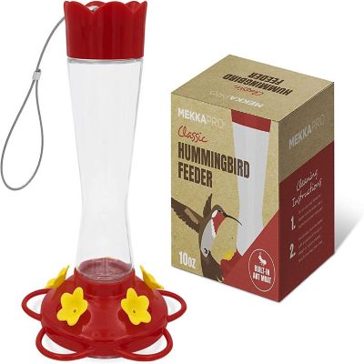 MEKKAPRO - Bright Red, Outdoor Hummingbird Feeder, 5 Hanging Nectar Feeding Stations Image 1