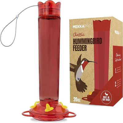 MEKKAPRO - (Red - 20 Ounce)Hummingbird Feeder, 5 Hanging Nectar Feeding Stations Image 1