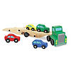 Melissa & Doug Car Carrier Truck & Cars Wooden Toy Set Image 2