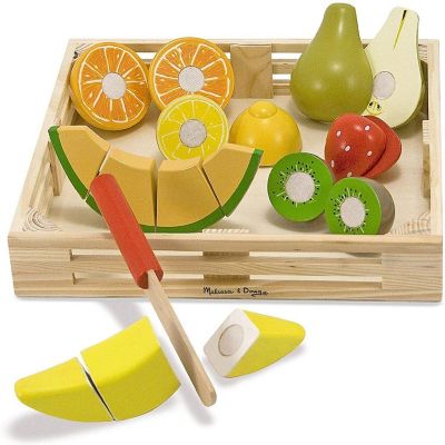 Melissa & Doug Cutting Fruit Set - Wooden Play Food Kitchen Accessory Image 1