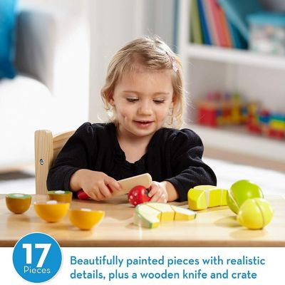 Melissa & Doug Cutting Fruit Set - Wooden Play Food Kitchen Accessory Image 1