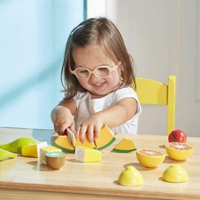 Melissa & Doug Cutting Fruit Set - Wooden Play Food Kitchen Accessory Image 2