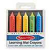 Melissa & Doug Learning Mat Crayons, 5 Assorted Colors Per Pack, 12 Packs Image 1