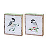 Melrose International Chickadee Block Sign (Set Of 4) 6In Image 1