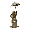 Melrose International Frog with Umbrella Metal Water Fountain Image 1