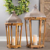 Melrose International Gold Punched Metal Candle Holder, 9 Inches (Set of 2) Image 1