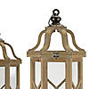 Melrose International Iron and Wood Lantern (Set of 2)-Metal Accent Image 1