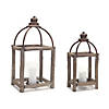 Melrose International Wood and Metal Lantern (Set of 2) Image 1