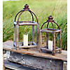 Melrose International Wood and Metal Lantern (Set of 2) Image 1