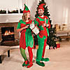 Men&#8217;s Classic Christmas Elf Red & Green Polyester Costume - One Size Image 3