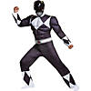 Men's Classic Muscle Mighty Morphin Power Rangers Black Ranger Costume Image 1