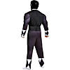 Men's Classic Muscle Mighty Morphin Power Rangers Black Ranger Costume Image 2