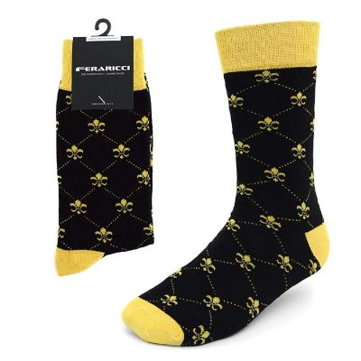 Men's Cotton Mardi Gras Socks - Fleur De Lis Pattern Image 1