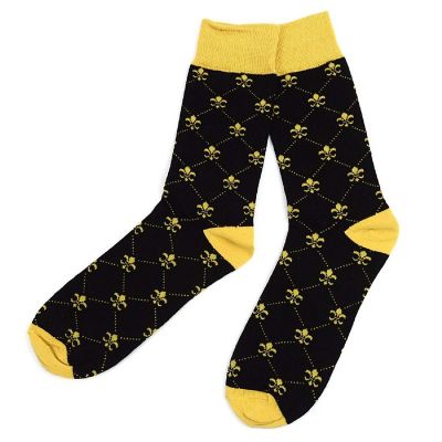 Men's Cotton Mardi Gras Socks - Fleur De Lis Pattern Image 1