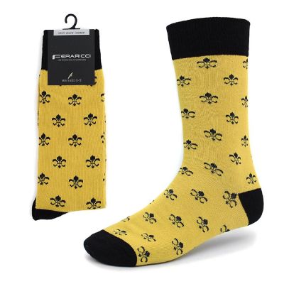 Men's Cotton Mardi Gras Socks - Fleur De Lis Pattern Image 1
