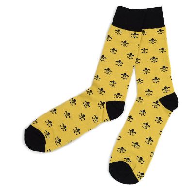 Men's Cotton Mardi Gras Socks - Fleur De Lis Pattern Image 1