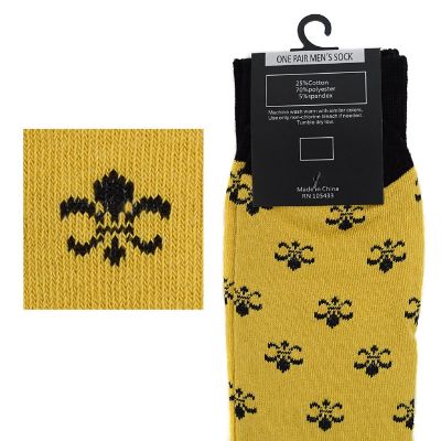 Men's Cotton Mardi Gras Socks - Fleur De Lis Pattern Image 2